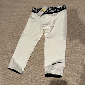 NWT Nike Pro White Leggings BOYS size Small